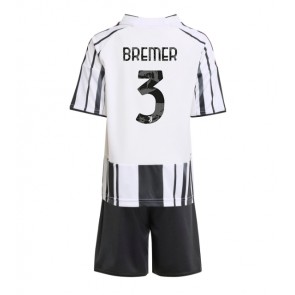 Juventus Gleison Bremer #3 Primera Equipación Niños 2025-26 Manga Corta (+ Pantalones cortos)